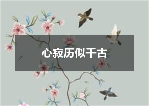 心寂历似千古