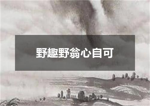 野趣野翁心自可