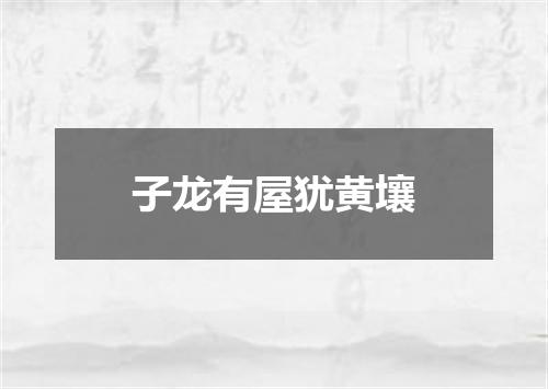 子龙有屋犹黄壤
