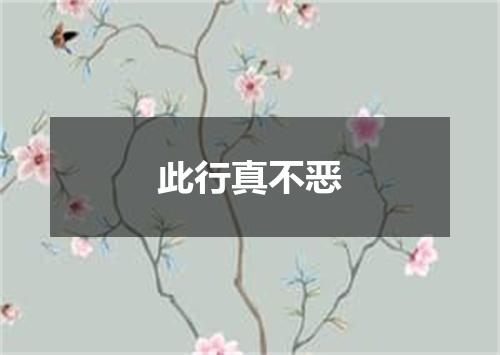 此行真不恶