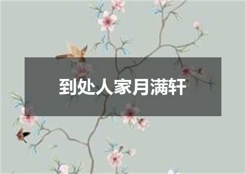 到处人家月满轩