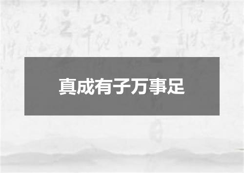 真成有子万事足