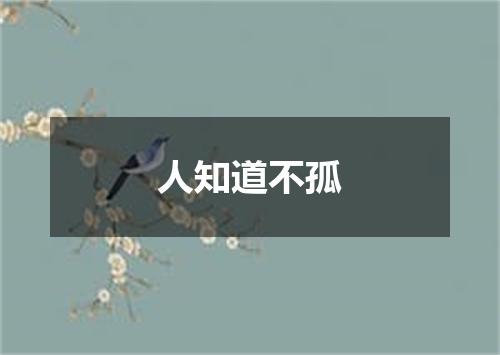 人知道不孤