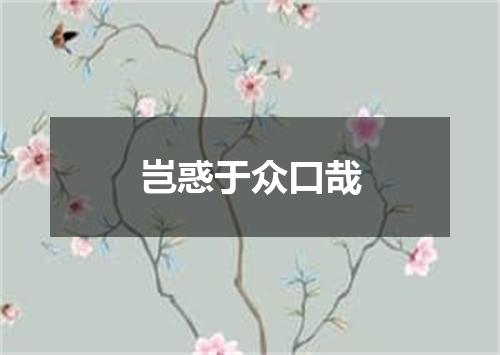 岂惑于众口哉