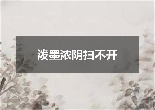 泼墨浓阴扫不开