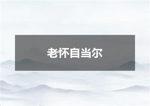 老怀自当尔