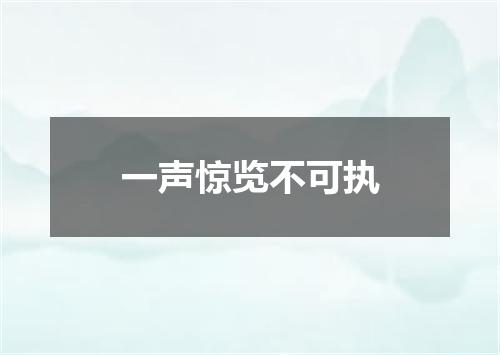 一声惊览不可执
