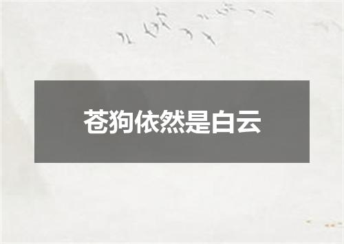 苍狗依然是白云