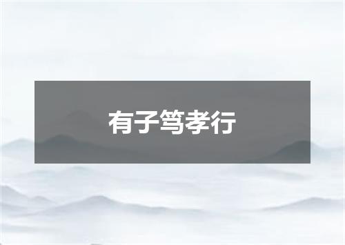 有子笃孝行