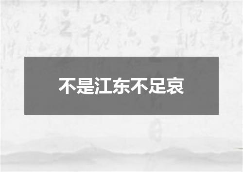 不是江东不足哀