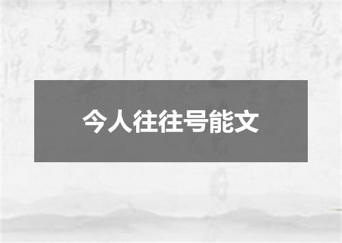 今人往往号能文