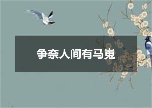 争奈人间有马嵬