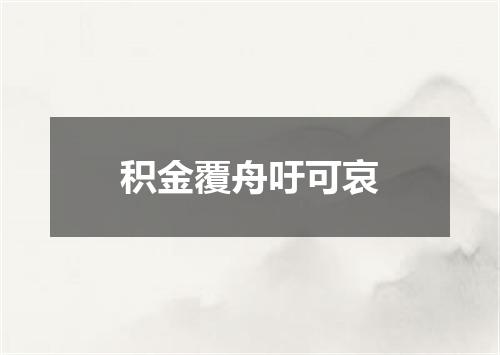 积金覆舟吁可哀