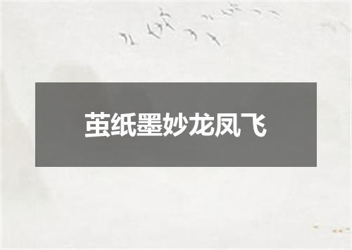 茧纸墨妙龙凤飞