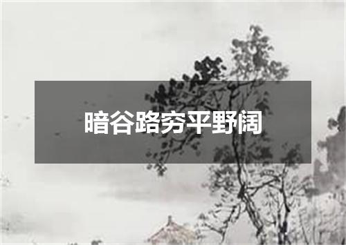 暗谷路穷平野阔