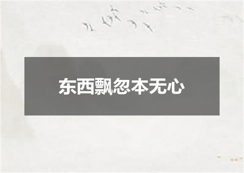 东西飘忽本无心