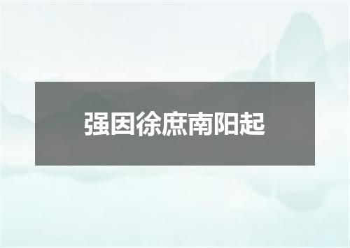 强因徐庶南阳起