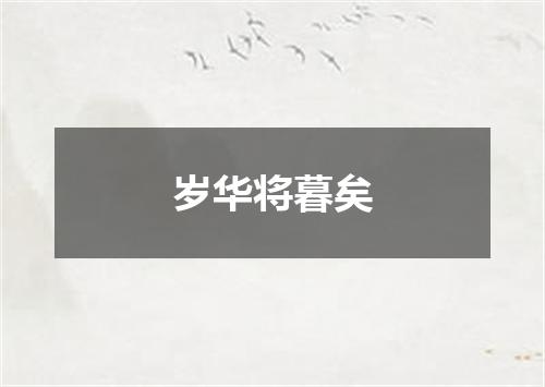 岁华将暮矣