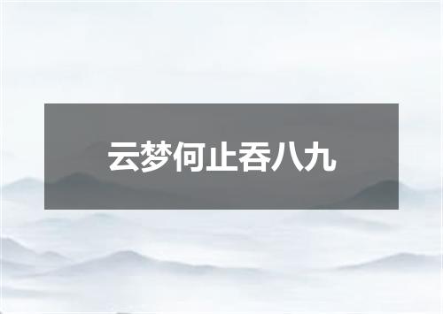云梦何止吞八九