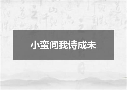 小蛮问我诗成未