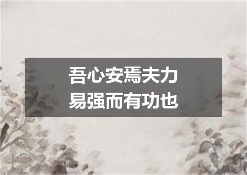 吾心安焉夫力易强而有功也