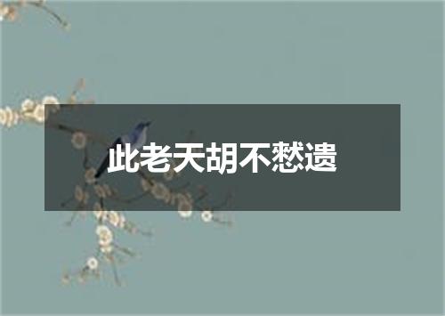 此老天胡不憖遗