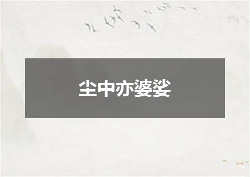 尘中亦婆娑