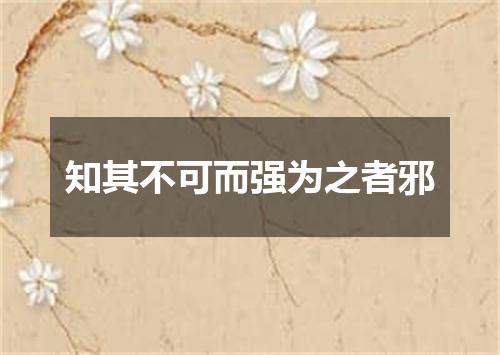 知其不可而强为之者邪