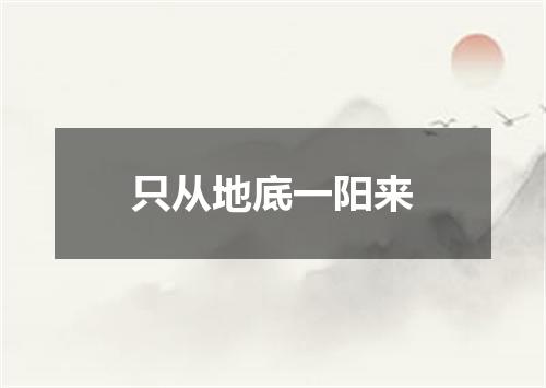 只从地底一阳来
