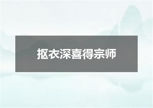 抠衣深喜得宗师