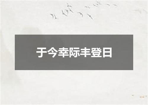 于今幸际丰登日