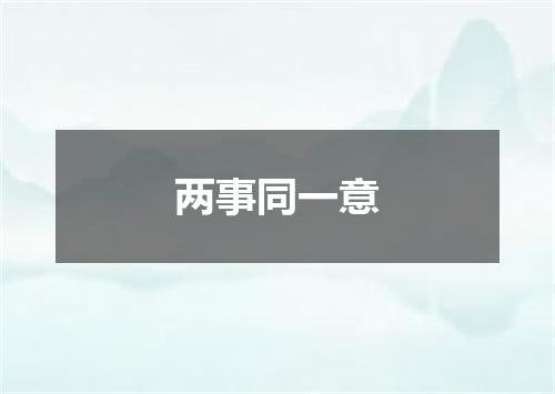 两事同一意