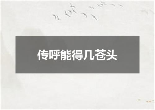 传呼能得几苍头