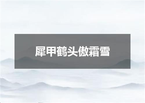 犀甲鹤头傲霜雪