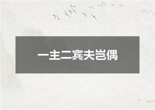 一主二宾夫岂偶