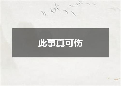 此事真可伤