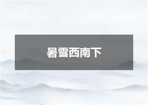 暑雪西南下