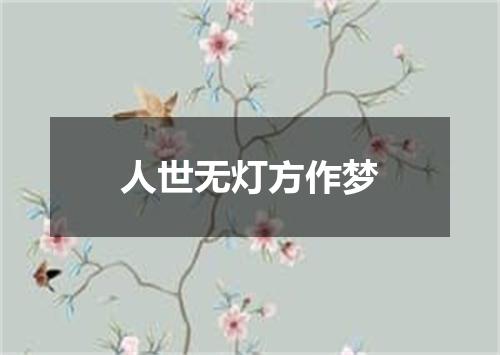 人世无灯方作梦