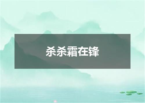 杀杀霜在锋