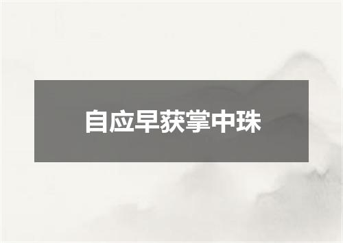 自应早获掌中珠