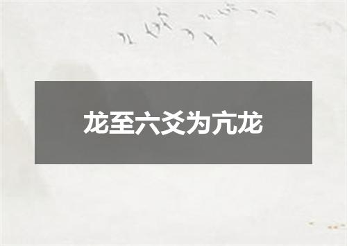 龙至六爻为亢龙