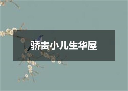 骄贵小儿生华屋