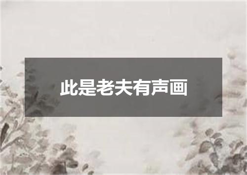 此是老夫有声画