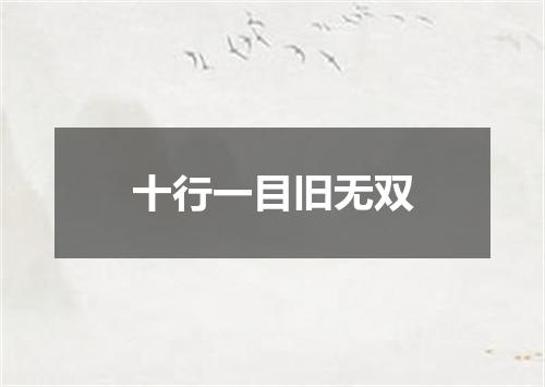 十行一目旧无双