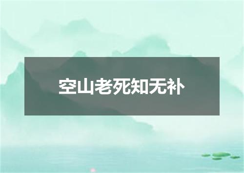 空山老死知无补