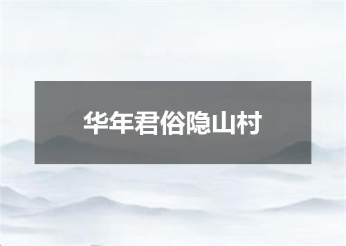 华年君俗隐山村