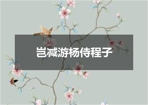 岂减游杨侍程子