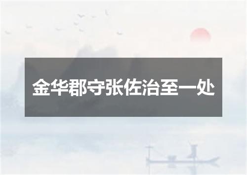 金华郡守张佐治至一处