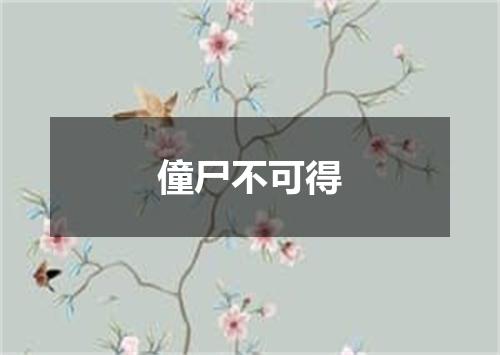 僮尸不可得