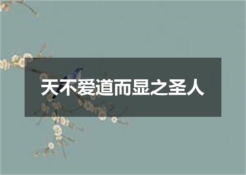 天不爱道而显之圣人